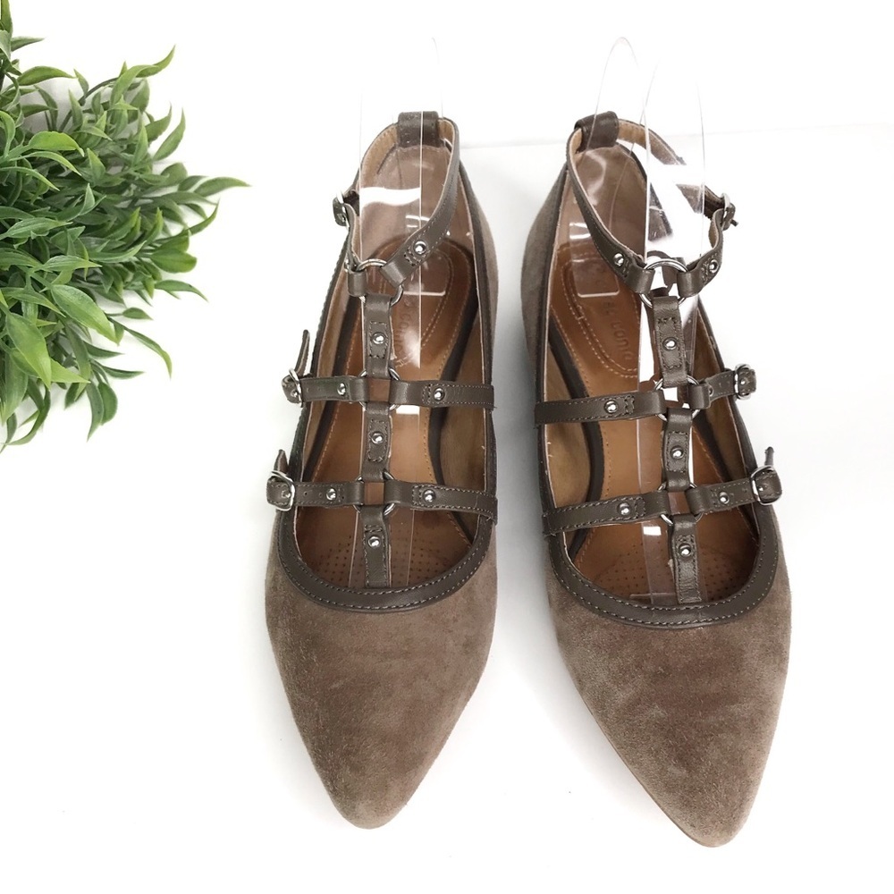 ANTHRO CORSO COMO Mince Caged Suede Ballet Flat 7